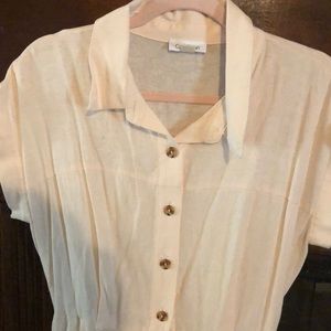 NWOT- Size 12 linen button down dress. 55% linen, 45% Viscose.